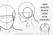 Procreate Drawing: Portrait Poses, a Shape Add-On by Design Resource Hub (Thumbnail 7 of 10)