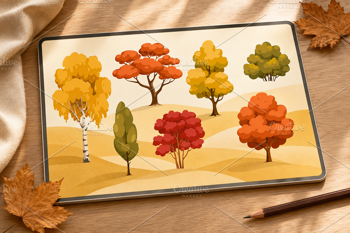 Autumn Trees Illustrations, a Seasonal Illustration by alexdndz (Photo 2 of 3)