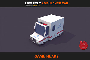 Low Poly Ambulance Car