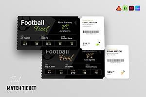 Event Ticket Template | Football, a Stationery Template by Spark_Creative