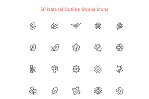 50 Natural&Life Outline Stroke Icons