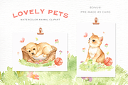 Lovely Pets Watercolor clipart, an Animal Illustration by everysunsun (Thumbnail 4 of 6)