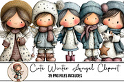 Cute Winter Angel Clipart, an Illustration by DreamArtGraphic (Thumbnail 1 of 4)