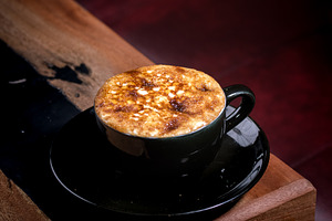 Caramel Coffee Delight on black cup
