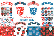 Transformers Birthday Party Package, a Templates & Theme by Lytvynenko Anna (Thumbnail 1 of 13)