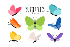 Colored Spring Butterflies