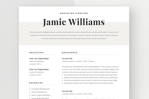 Modern & Chic Resume Template Jamie