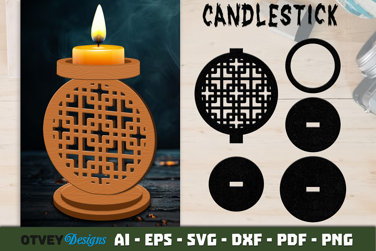 Rattan Candlestick Lasercut, an Object Graphic by OTVEY DESIGN (Photo 4 of 13)