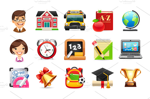 Set Of School Icons