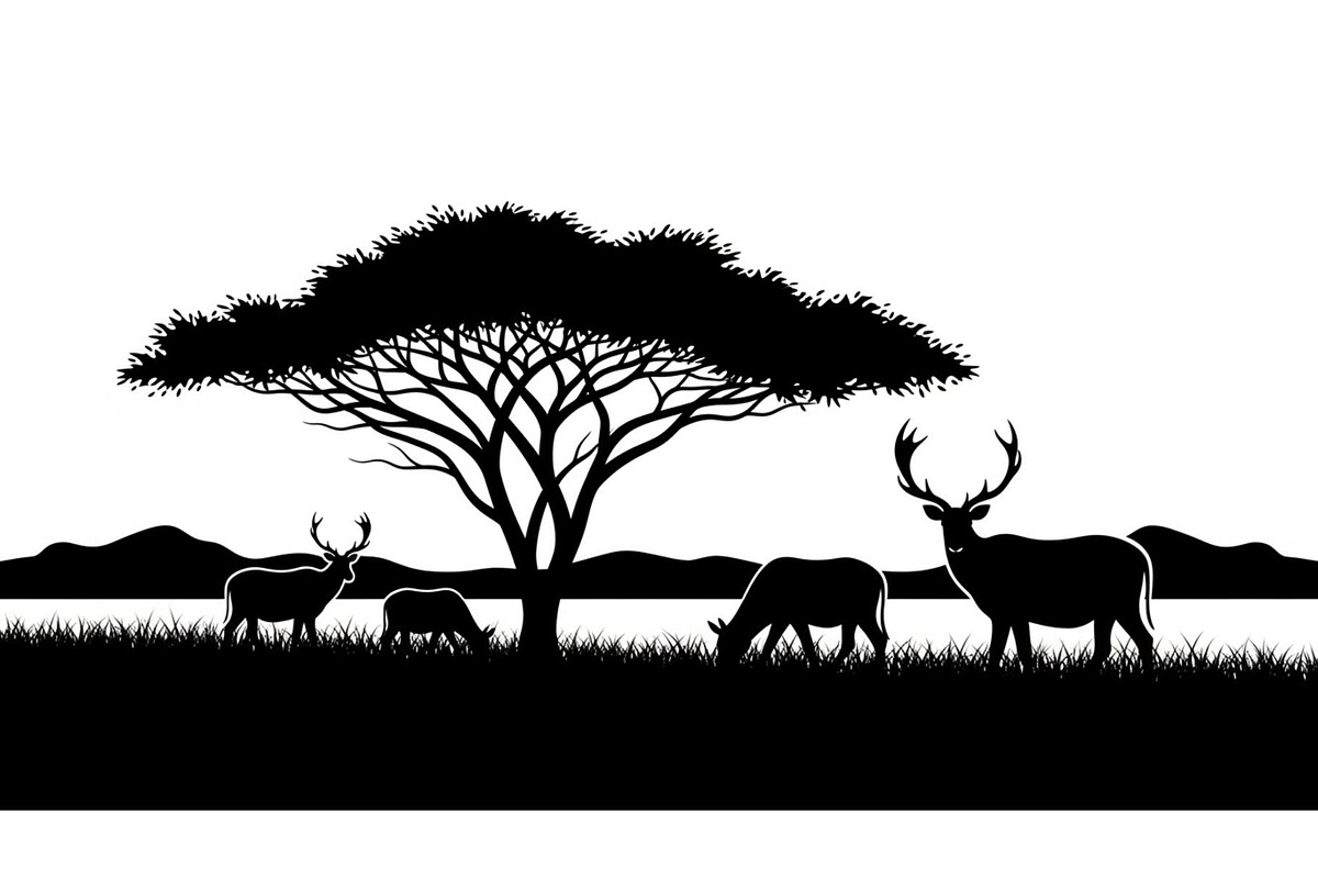 Abstract Savanna Scenery Silhouette, a Graphic by Artivon (Photo 4 of 13)