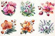 Watercolor Orchid Clipart, an Illustration by Libby Wishes (Thumbnail 6 of 7)