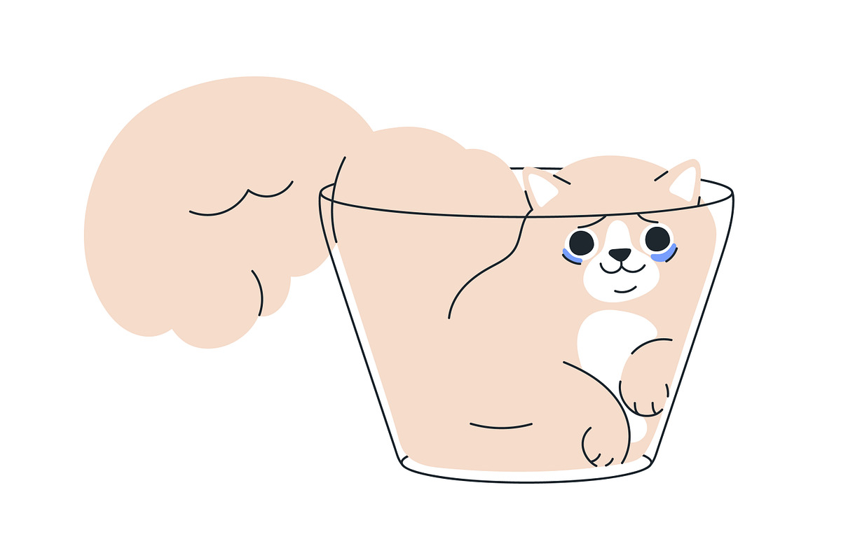 Cute, funny, comic cats. Cartoon set, an Animal Illustration by Good Studio (Photo 14 of 20)