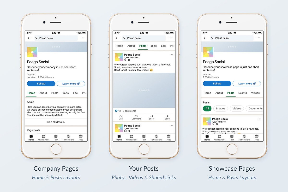 LinkedIn Social Media Mockups Pack, a Social Media Template by Poego Social (Photo 4 of 6)