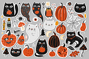 Set of Halloween cats, an Animal Illustration by Marysha Art (Thumbnail 1 of 2)
