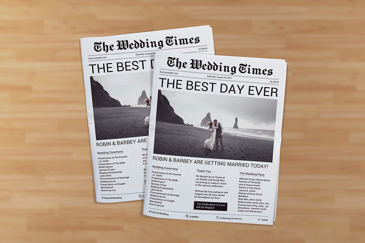 Wedding Newspaper Template preview 2