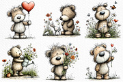 Whimsical Spring Teddy Bear Clipart, an Illustration by Craft Nest (Thumbnail 4 of 12)