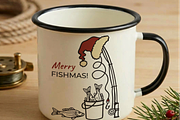 Merry Fishmas SVG Christmas Fishing, an Object Graphic by TanchaArt (Thumbnail 4 of 7)