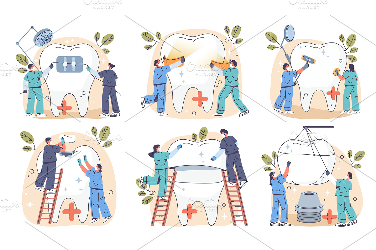 Oral care and dentistry vector icons, a Healthcare Illustration by Elegant Solution