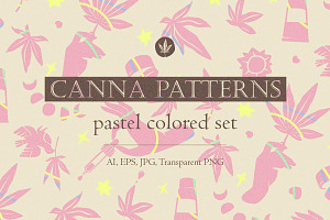 Canna Patterns. Pastel Colored Set