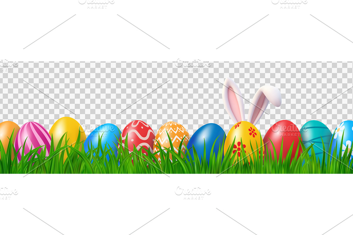 Easter bunny ears with easter eggs, an Object Illustration by ModVector