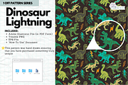 Dinosaur Lightning Pattern, a Pattern Graphic by Salty North Studio (Thumbnail 2 of 4)