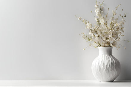 vase filled with white flowers image, an Architecture Photo by ComfortQ