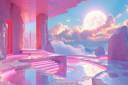 A fantasy mountain landscape, a Wallpaper Photo by Imaginarium