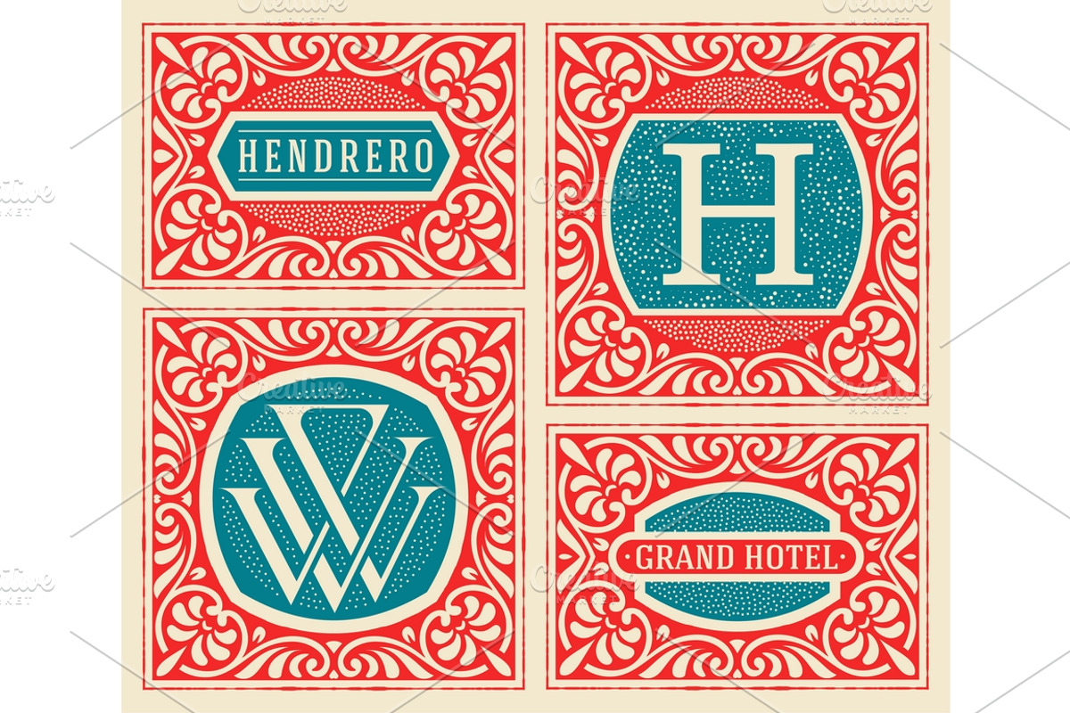 Vintage logos templates, a Branding & Logo Template by OneVectorStock