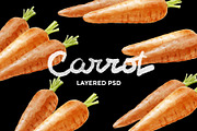 Carrot watercolor illustrations, a Food Illustration by wedraw (Thumbnail 2 of 3)
