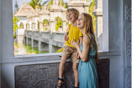 Mom and son in Water Palace, an Architecture Photo by Elizaveta Galitskaya