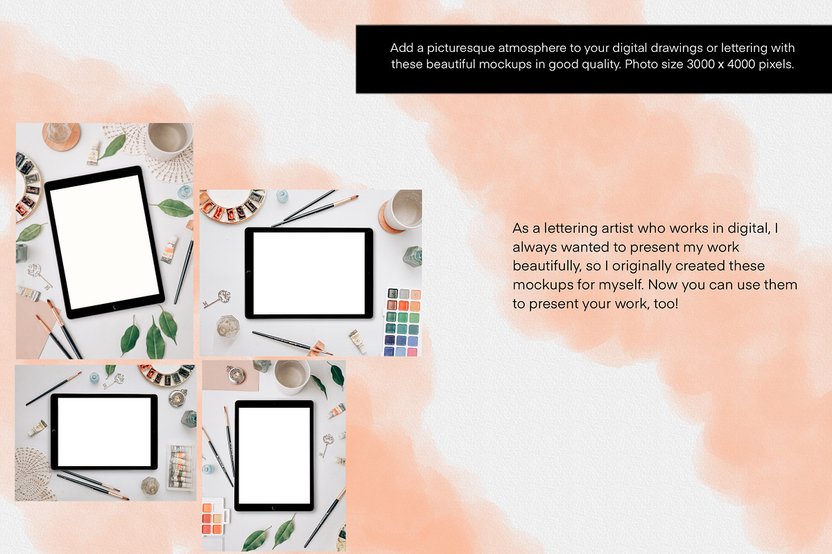 IPad Pro Watercolor Photo Mockups, an iPad Mockup by Letter Elfa Studio (Photo 2 of 9)