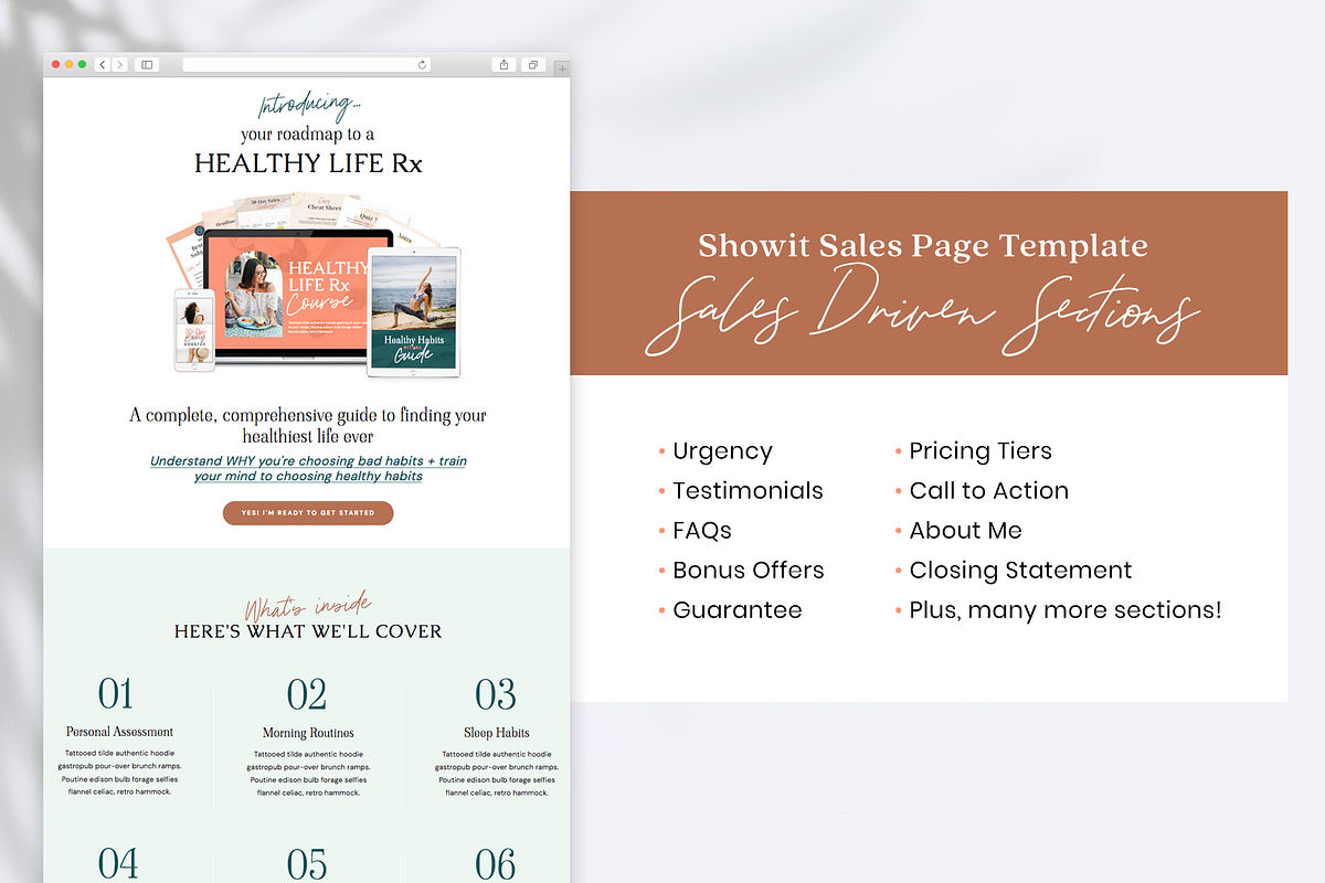 Sales Landing Page Health Coach, a Landing Page Template by Sugar Studios (Photo 4 of 5)