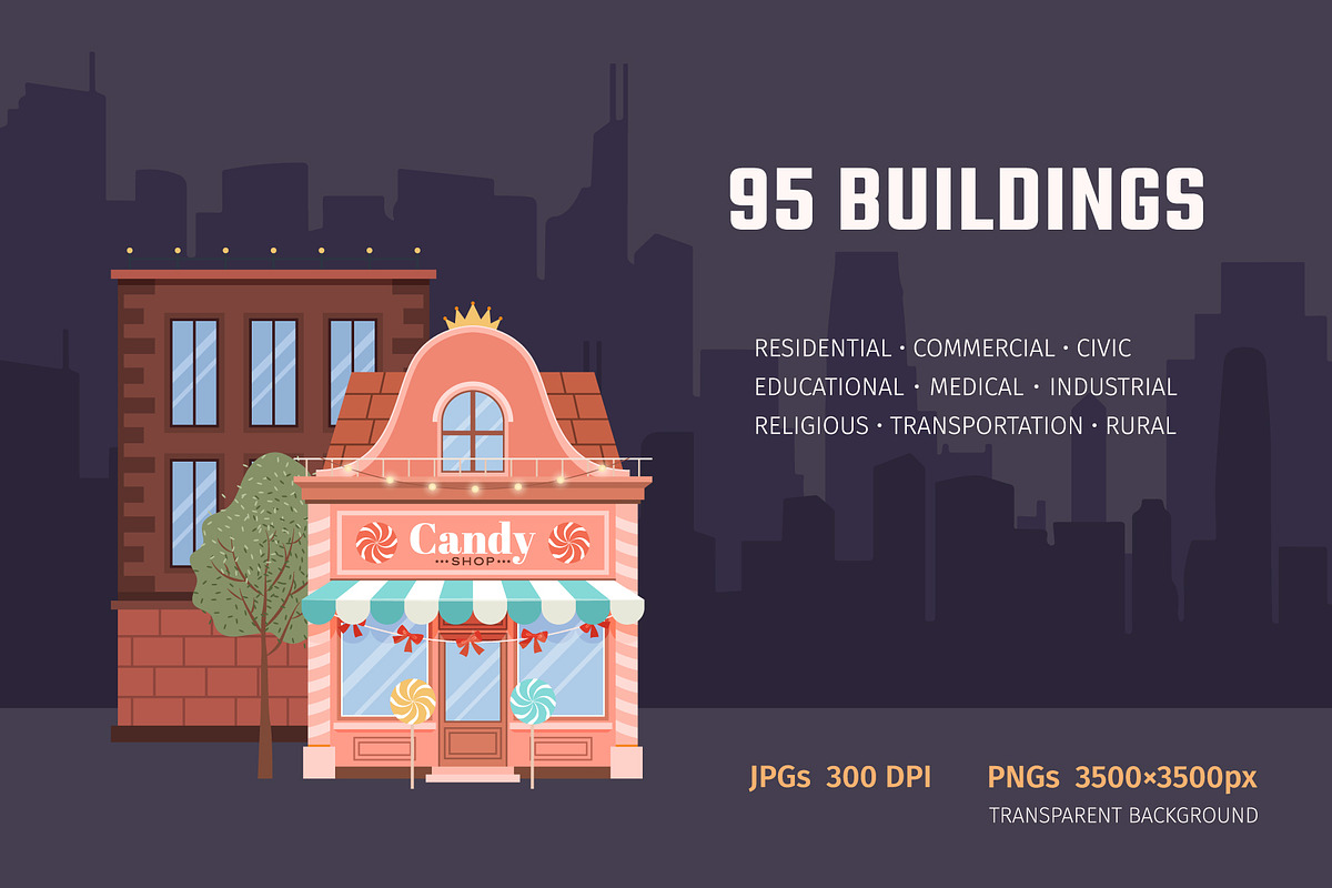 95 Urban, Rural, Municipal Buildings, an Object Illustration by IuliiaSavko (Photo 2 of 14)