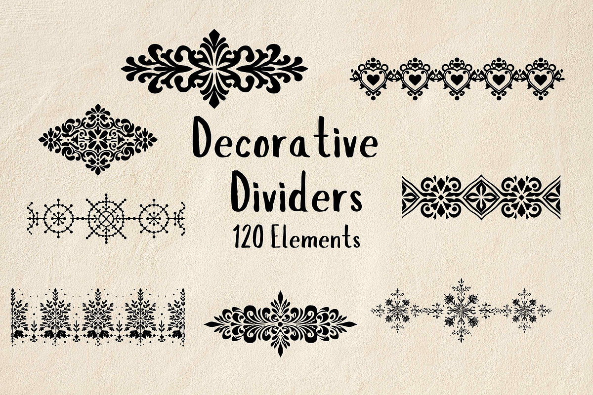 140 Decorative SVG Dividers, an Object Graphic by Pattern Whimsy