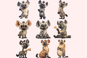 Hyenas PNG Clipart Bundle, a Graphic by M9 Design (Thumbnail 3 of 10)