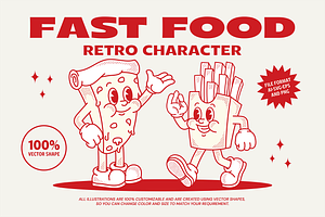 Fast Food Cartoon Illustration, a Food Illustration by ™Creasi