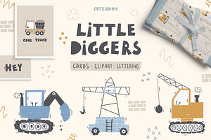 Little Diggers clipart & patterns