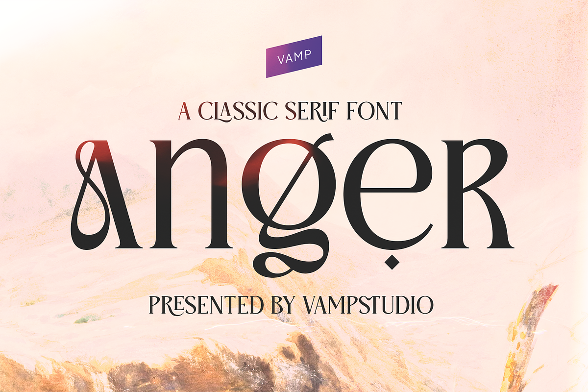 Anger Classic Serif Font, a Serif Font by Vampstudio (Photo 1 of 13)