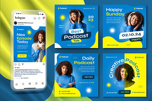 Podcast Social Media Template, a Social Media Template by Boostock
