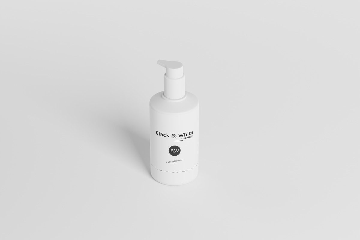 Black & White Mockups - Pump Bottles, a Packaging Mockup by pmvch (Photo 64 of 160)