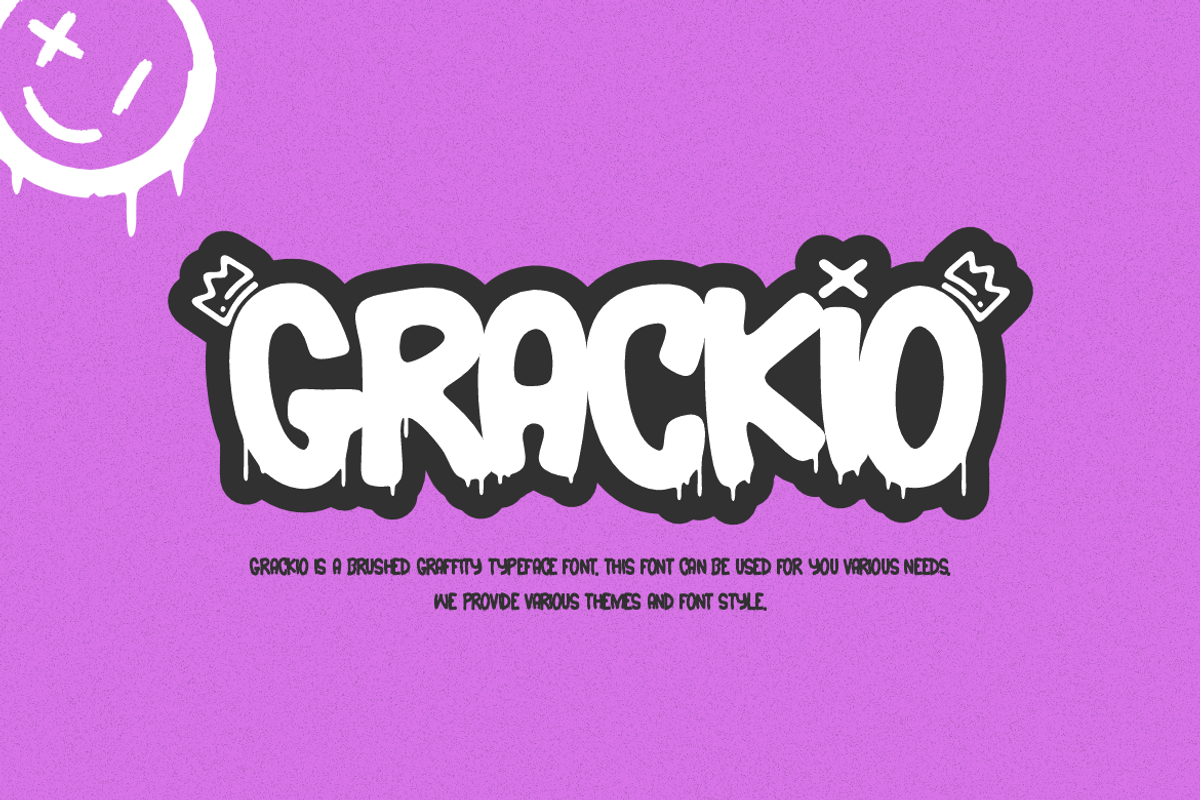 Grackio - Graffiti Font, a Handwritten Font by Iqsiart Studio (Photo 4 of 7)