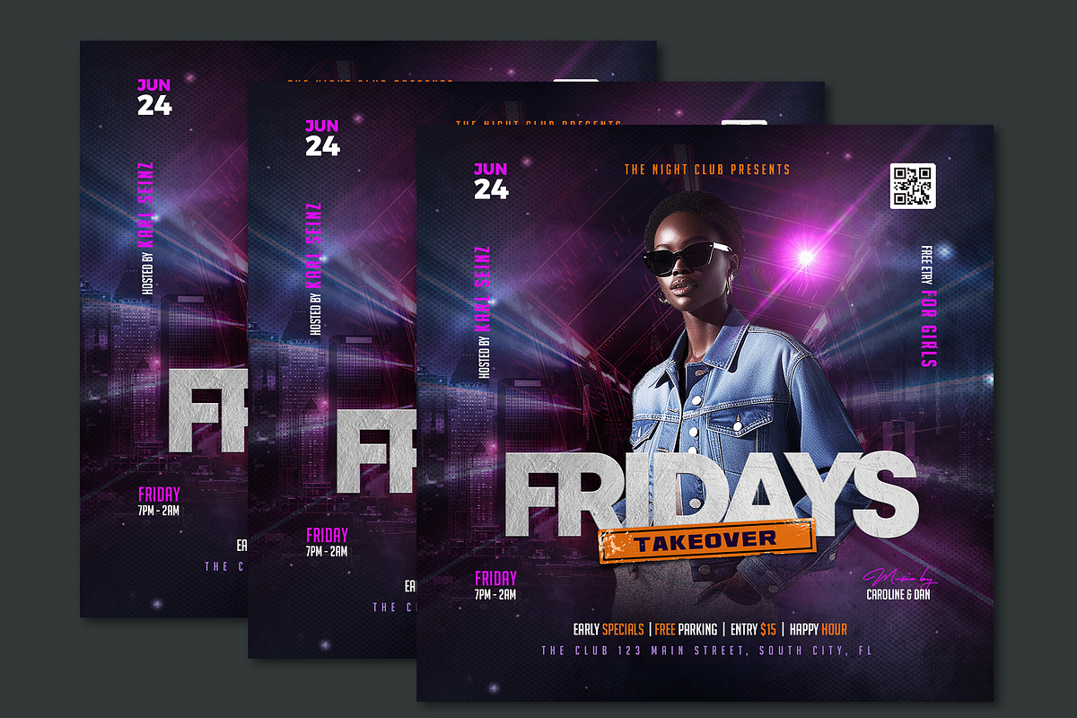 Fridays Takeover Party Flyer, a Flyer Template by Corrella Design (Photo 2 of 3)