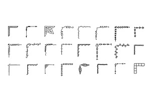 Corner frame border doodle set, an Illustration by winwin.art