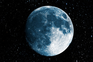 Super blue moon in the galaxy background, Elements of this image