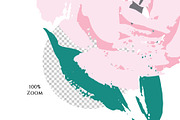 Pink Blush Flowers 'Dry Brush', a Decorative Illustration by GraphicsDish (Thumbnail 5 of 5)