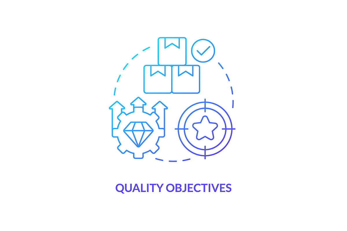 Quality objectives blue gradient, an Icon by IMG Visuals
