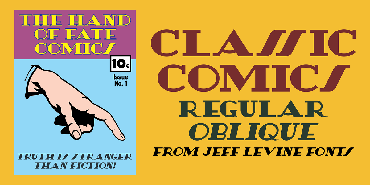 Classic Comics JNL, a Font by Jeff Levine Fonts (Photo 1 of 5)
