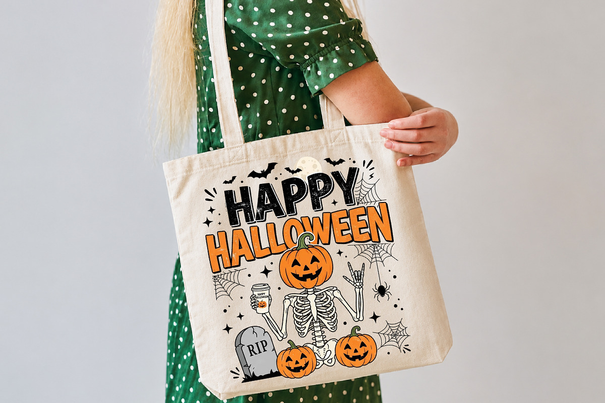 Skeleton Coffee Happy Halloween PNG, a Seasonal Illustration by DreamCafeArt (Photo 6 of 7)