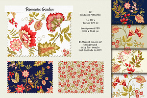 Romantic Garden 12 Seamless Patterns