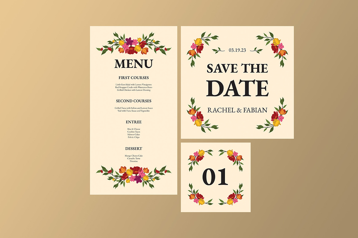 Vintage Floral Wedding Suite, an Invitation Template by Neermana (Photo 3 of 4)
